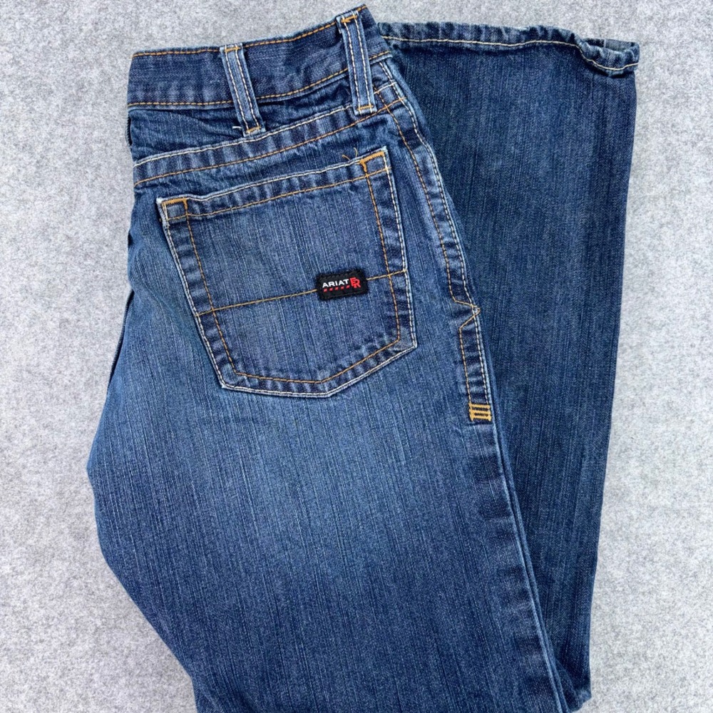 Ariat FR M4 Relaxed Boot Cut Jeans Mens 32x34 Blue Flame Resistant Work Denim